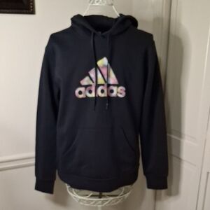 Adidas Black Hoodie with Colorful Logo